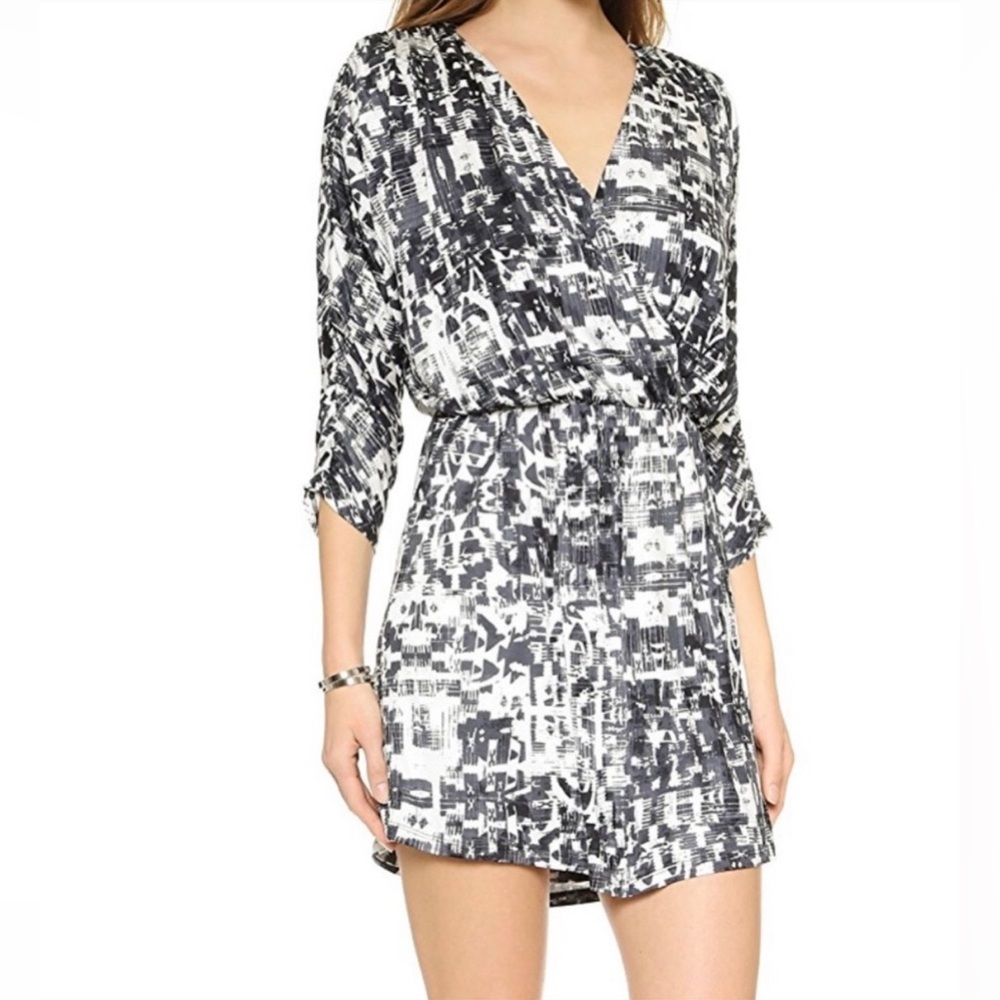 Parker Catalina Dress in Gazette Black and White Abstract Print Garment